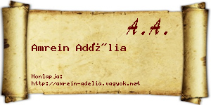 Amrein Adélia névjegykártya
